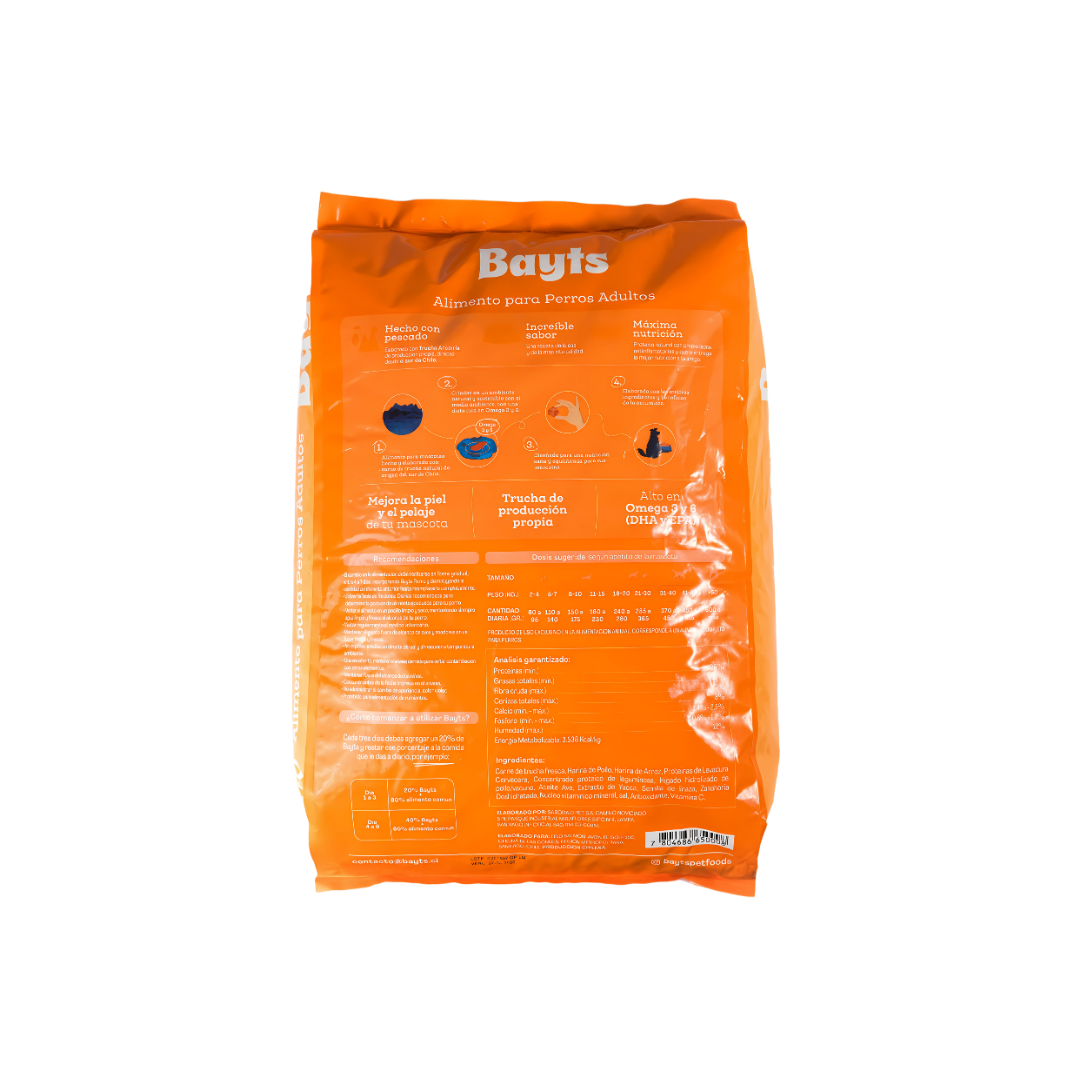 Alimento Bayts Perro Adulto 15kg - Trucha | Gran Formato Económico