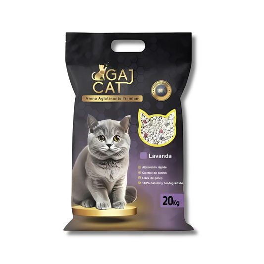Arena Sanitaria GAJ CAT 20kg - Aroma Lavanda | Control Olores Gato