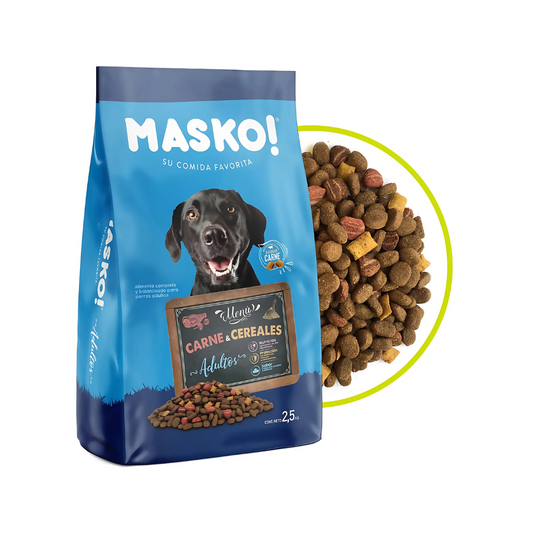 Masko Can Adulto 25 kg | Sabor Carne y Cereales | Alta Digestibilidad | Perros